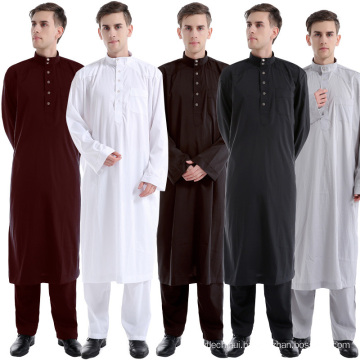 Hot selling new model abaya in dubai pure color kimono set men saudi abaya